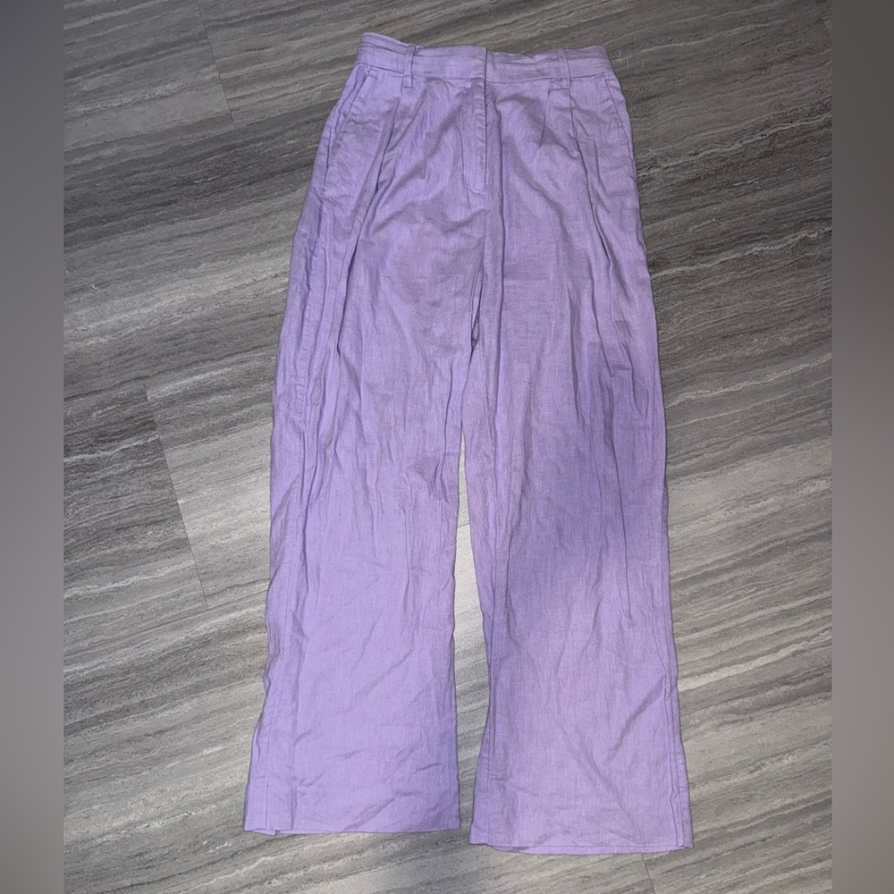 Abercrombie Purple Linen Pants, S (short length), Lightly Worn